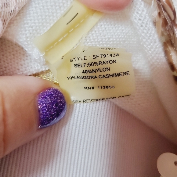 BRIXON IVY SIZE S IVORY WHITE SWEATER SEQUINS TOP #0011 - Picture 10 of 11